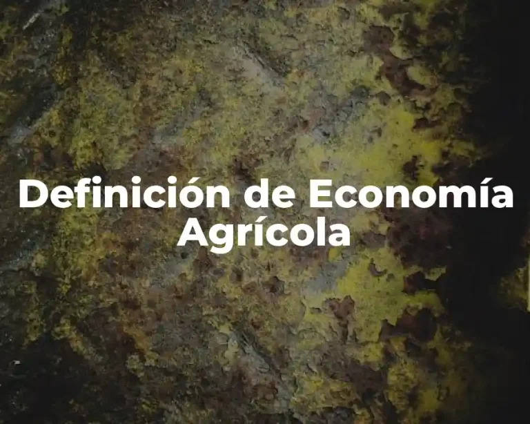 Definición de Economía Agrícola