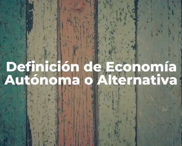 Definición de Economía Autónoma o Alternativa