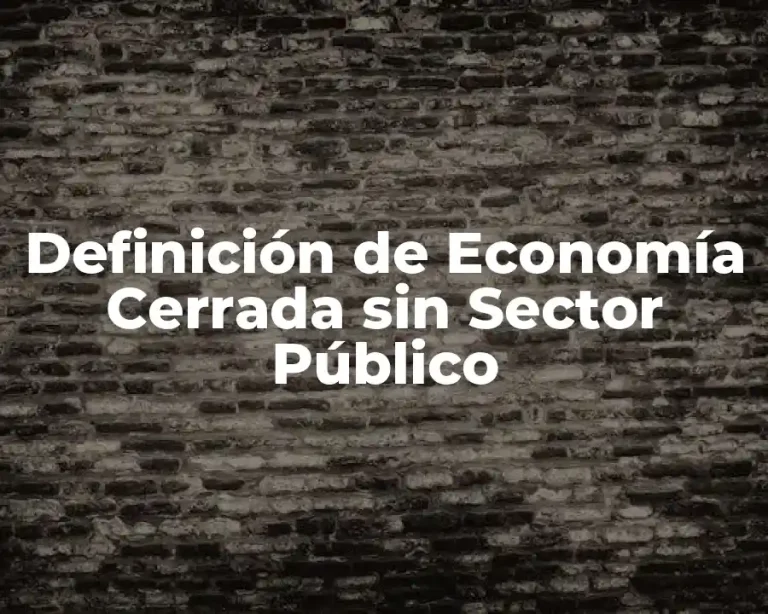 Definición de Economía Cerrada sin Sector Público