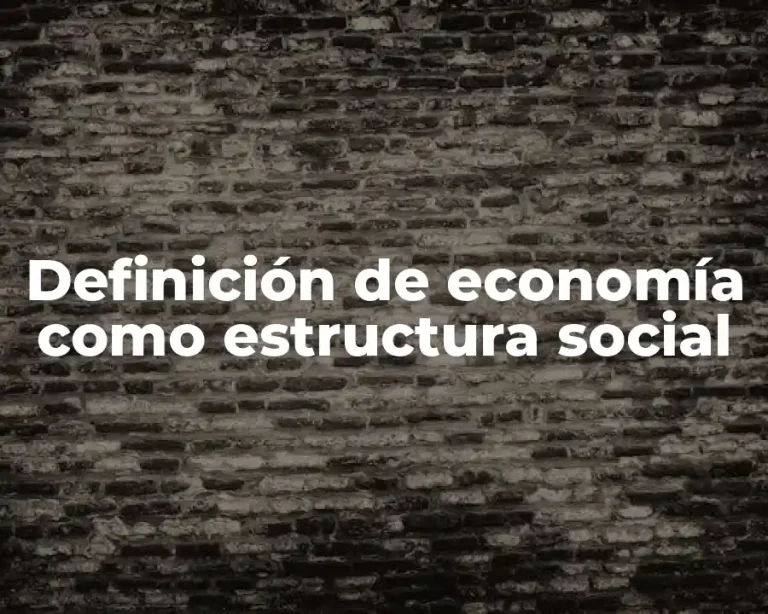 Definición de economía como estructura social