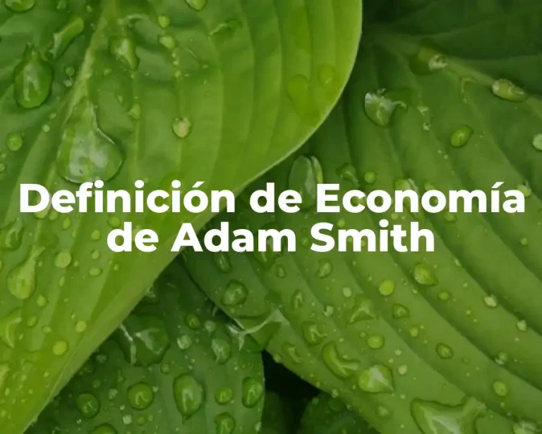 Definición de Economía de Adam Smith