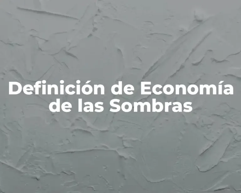 Definición de Economía de las Sombras