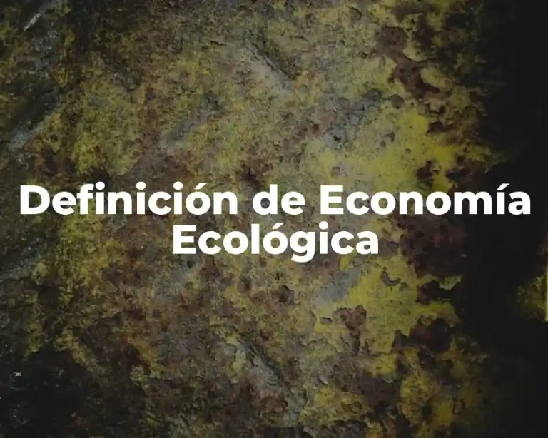 Definición de Economía Ecológica