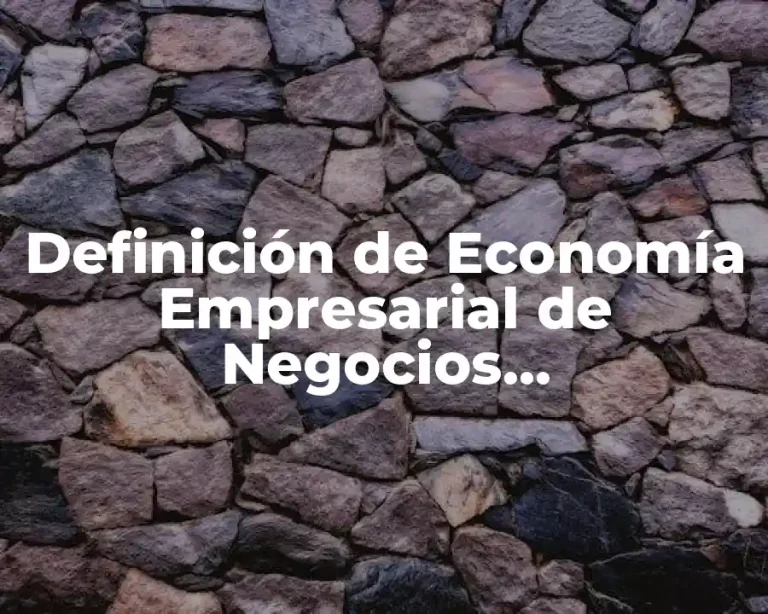 Definición de Economía Empresarial de Negocios Internacionales