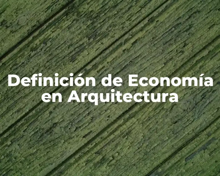 Definición de Economía en Arquitectura