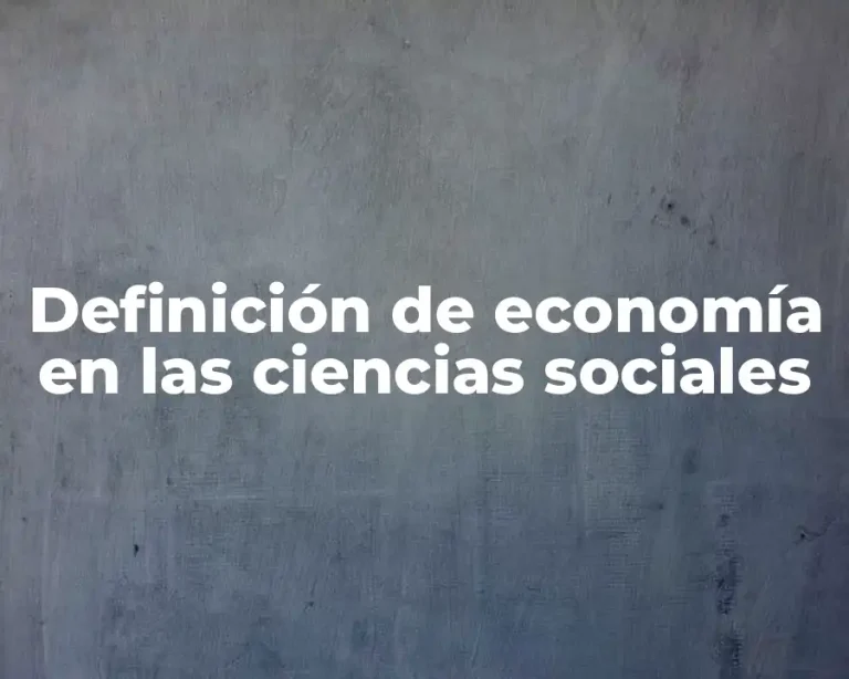 Definición de economía en las ciencias sociales