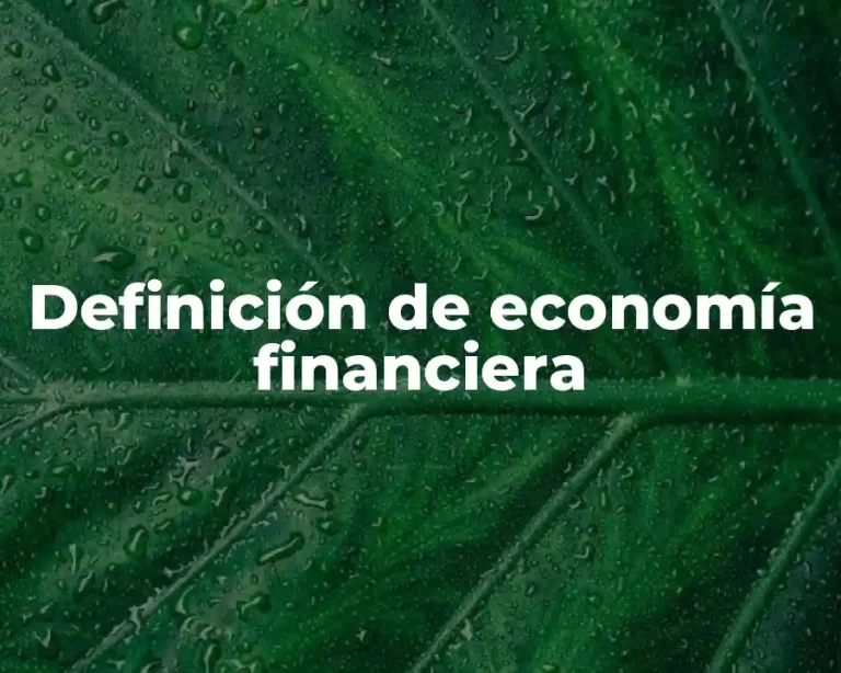 Definición de economía financiera