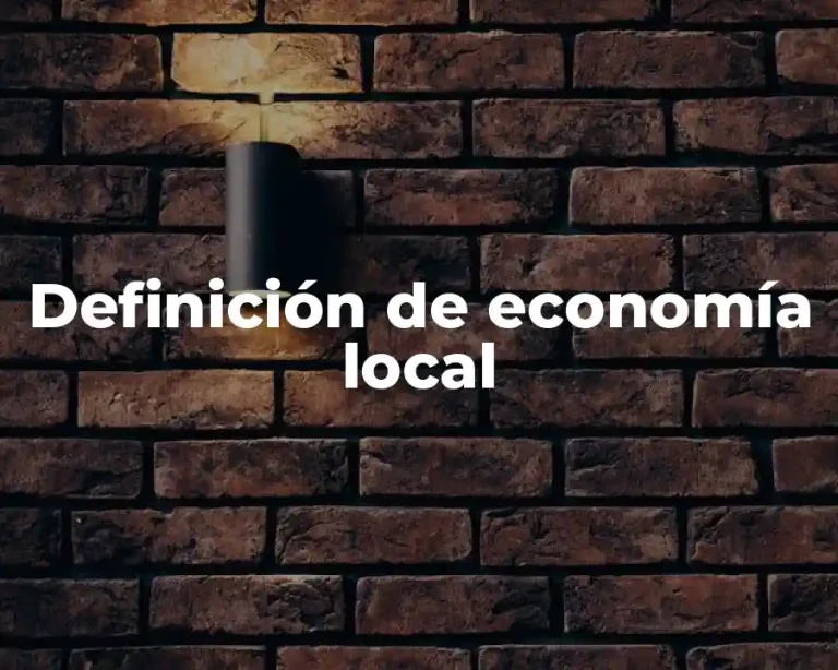 Definición de economía local