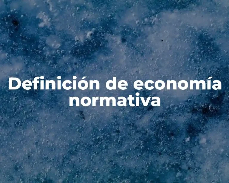 Definición de economía normativa