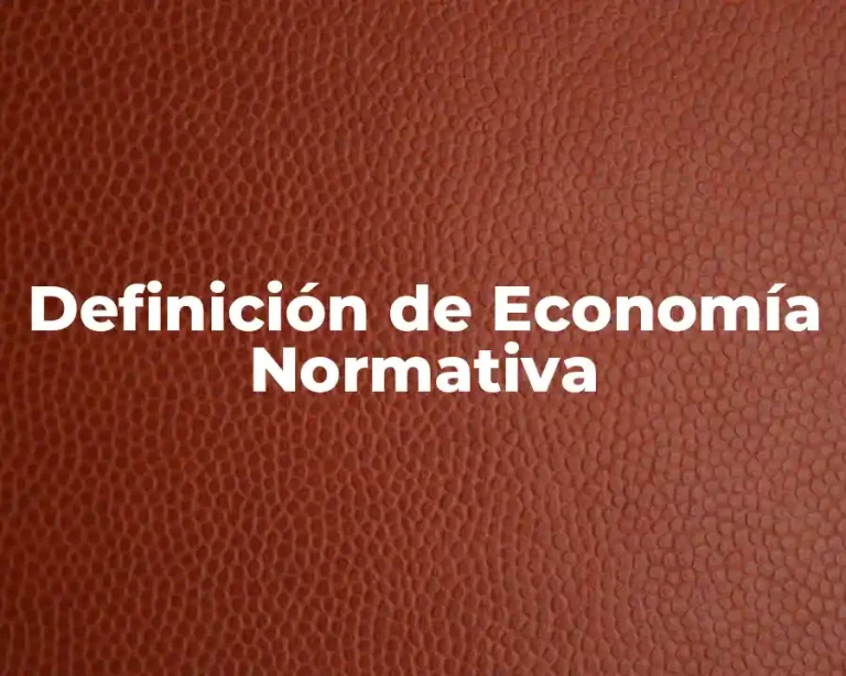 Definición de Economía Normativa