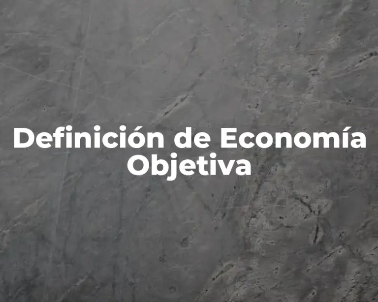 Definición de Economía Objetiva