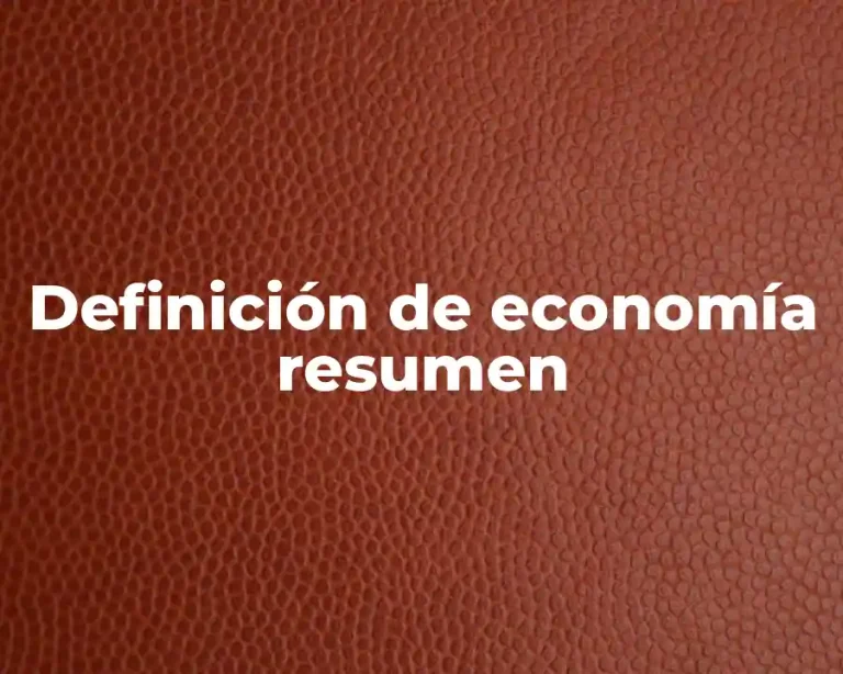 Definición de economía resumen