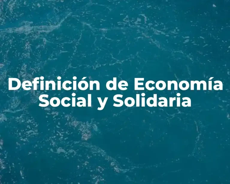 Definición de Economía Social y Solidaria