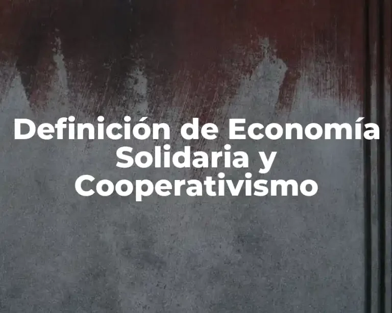 Definición de Economía Solidaria y Cooperativismo