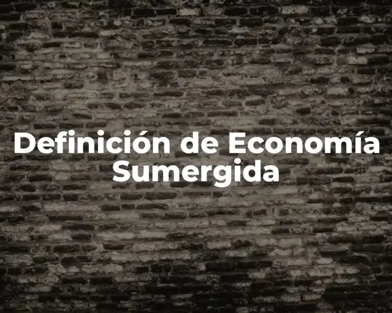 Definición de Economía Sumergida