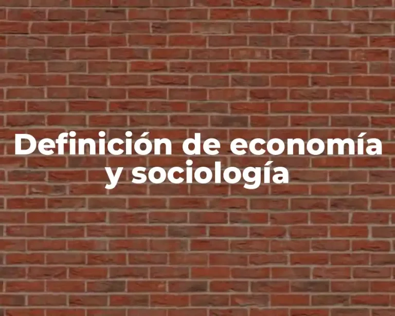 Definición de economía y sociología