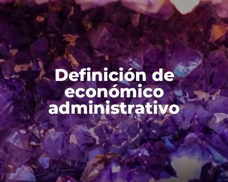 Definición de económico administrativo