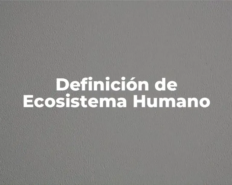 Definición de Ecosistema Humano