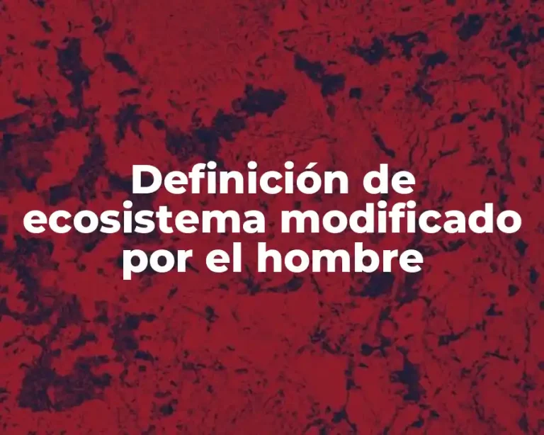 Definición de ecosistema modificado por el hombre