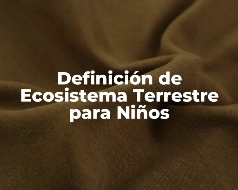 Definición de Ecosistema Terrestre para Niños