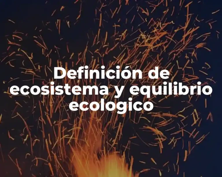 Definición de ecosistema y equilibrio ecologico