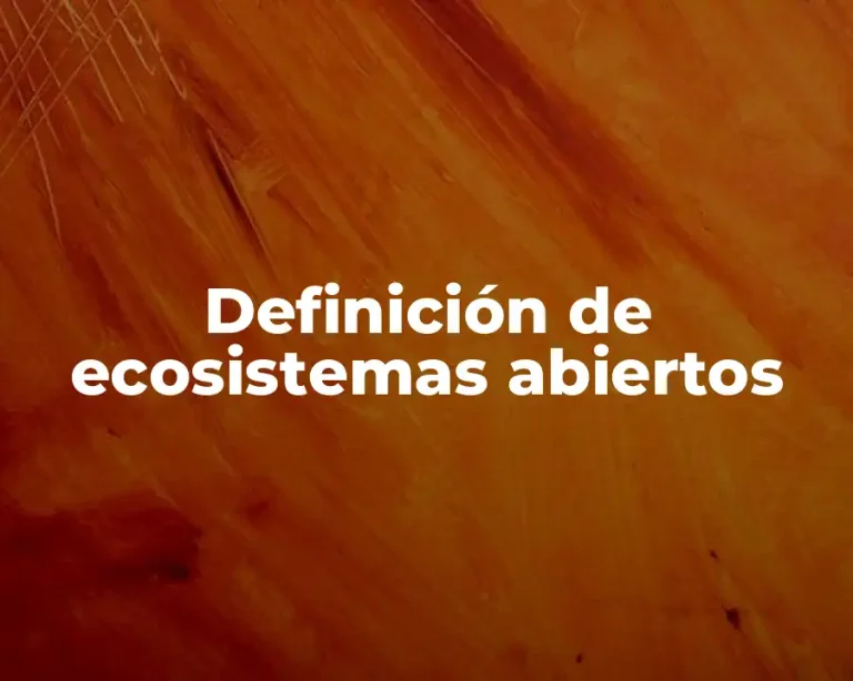 Definición de ecosistemas abiertos