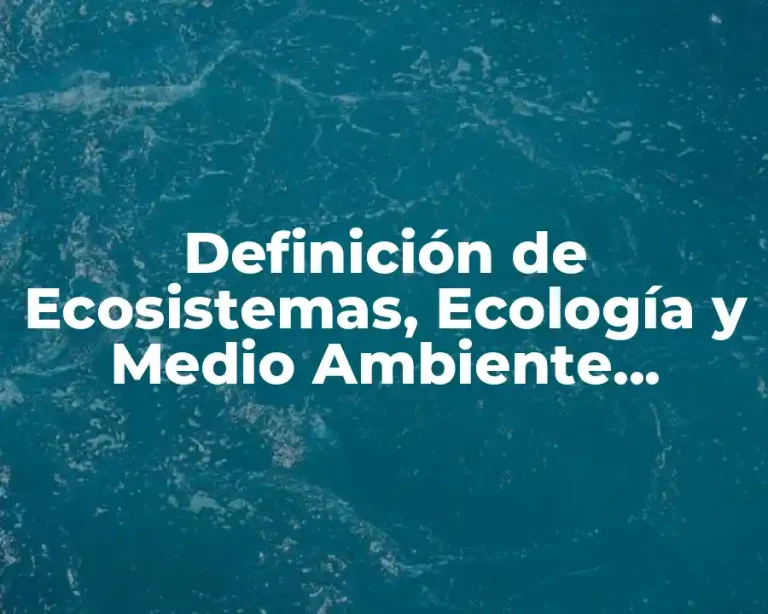 Definición de Ecosistemas, Ecología y Medio Ambiente Animado