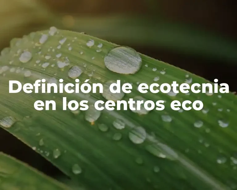 Definición de ecotecnia en los centros eco