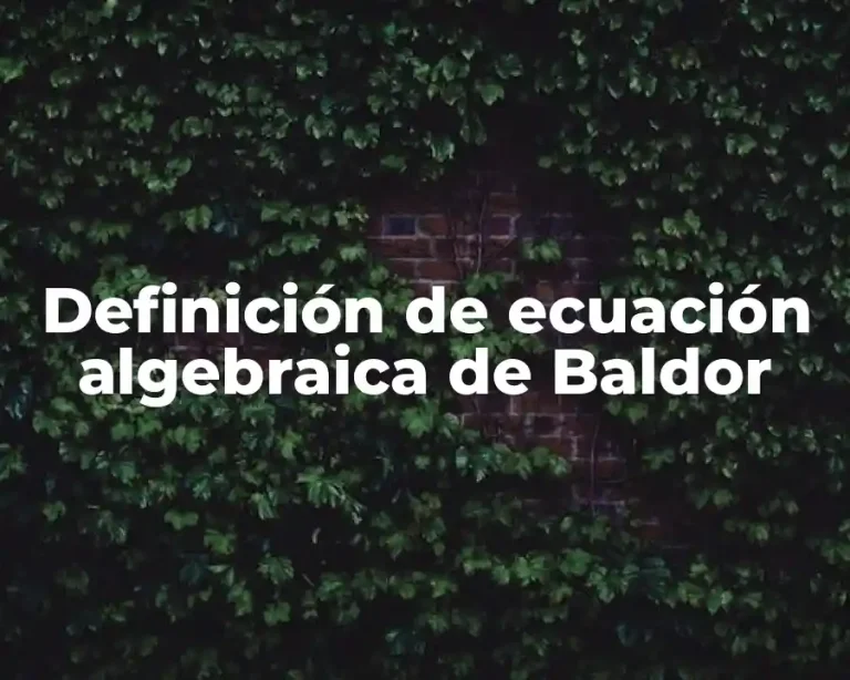 Definición de ecuación algebraica de Baldor