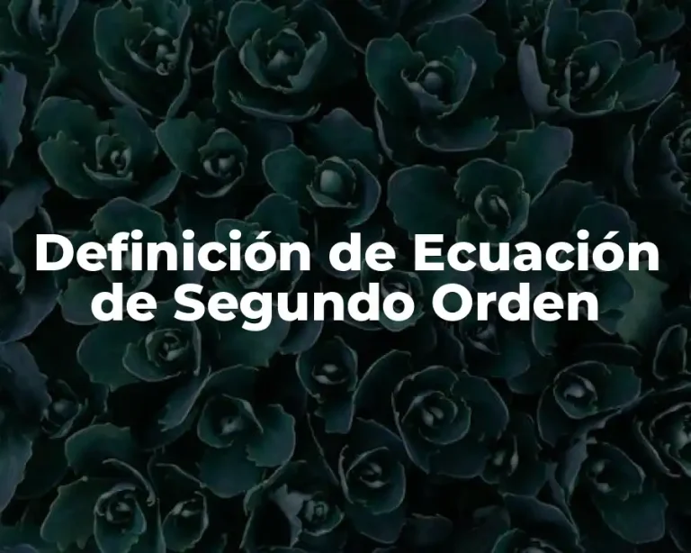 Definición de Ecuación de Segundo Orden