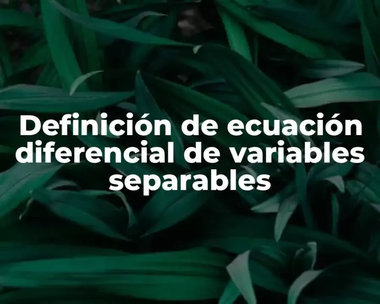 Definición de ecuación diferencial de variables separables
