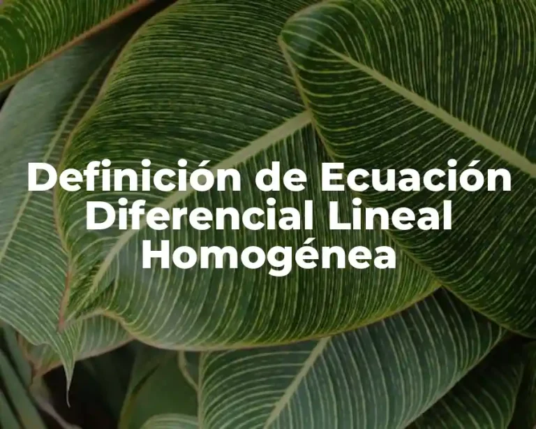 Definición de Ecuación Diferencial Lineal Homogénea