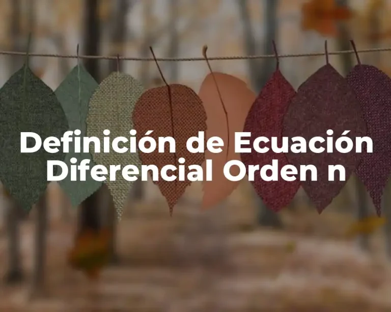 Definición de Ecuación Diferencial Orden n