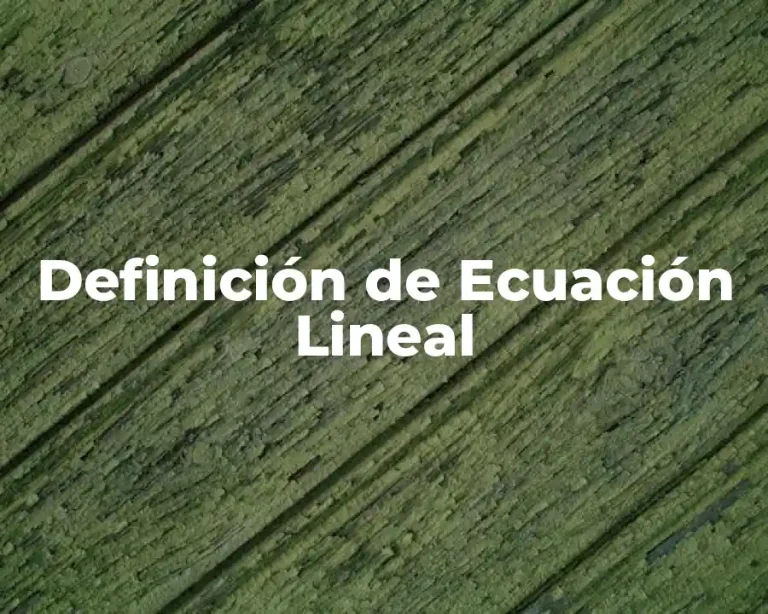 Definición de Ecuación Lineal