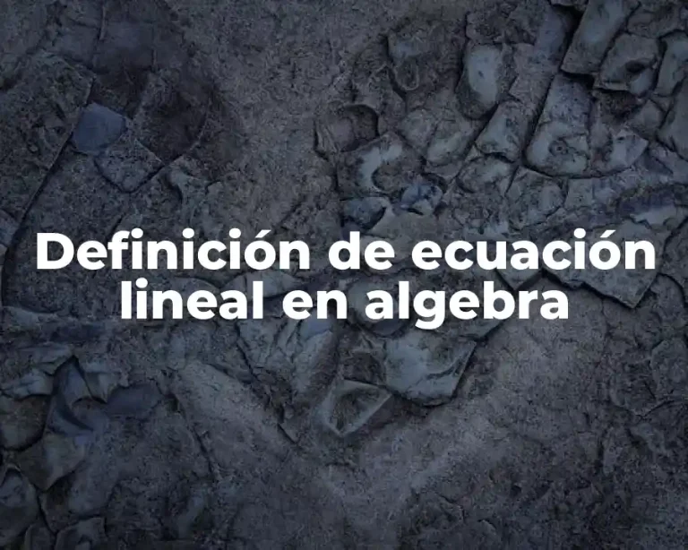 Definición de ecuación lineal en algebra
