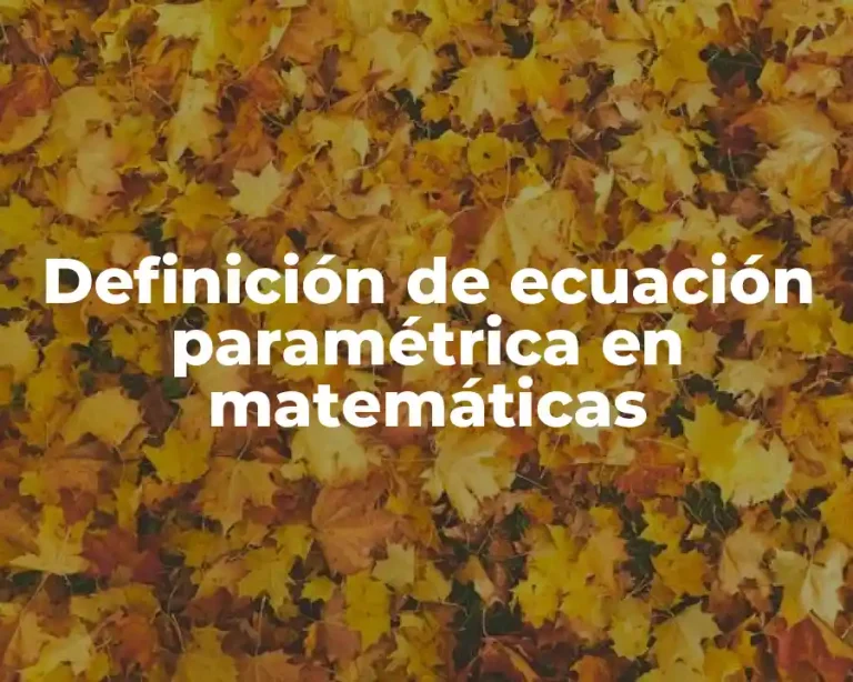 Definición de ecuación paramétrica en matemáticas