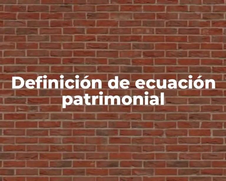 Definición de ecuación patrimonial
