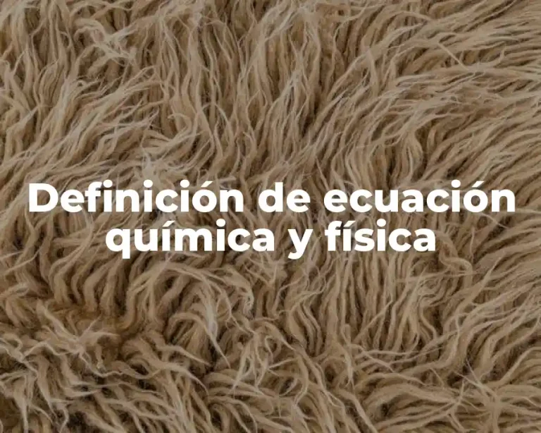 Definición de ecuación química y física