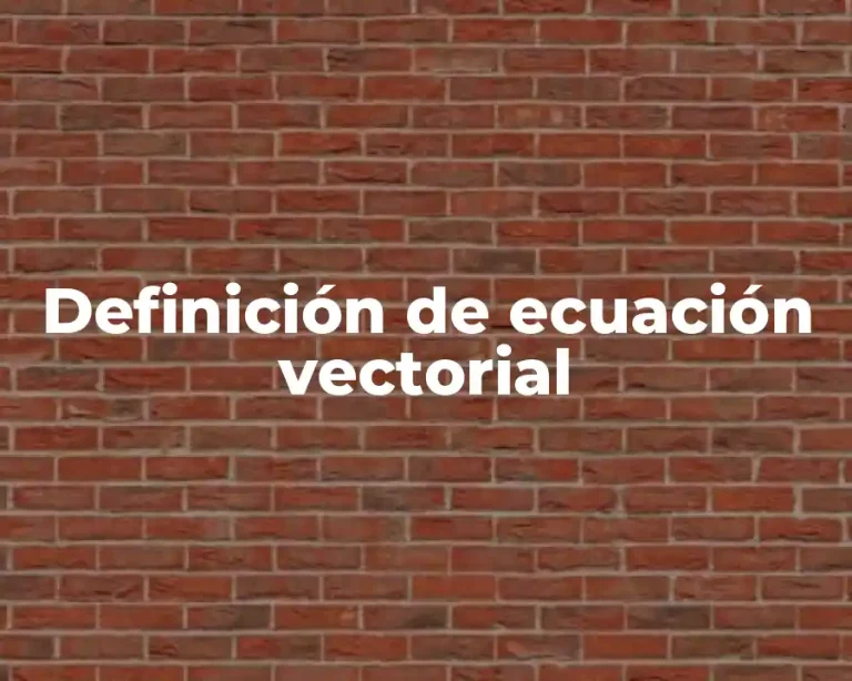 Definición de ecuación vectorial