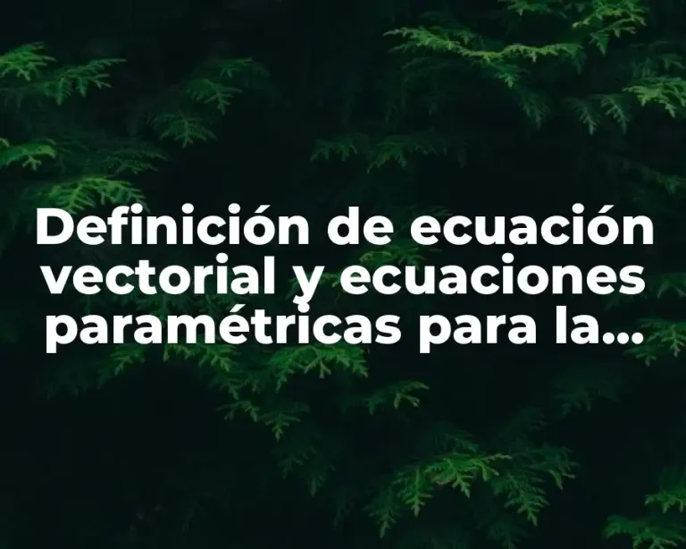 Definición de ecuación vectorial y ecuaciones paramétricas para la recta