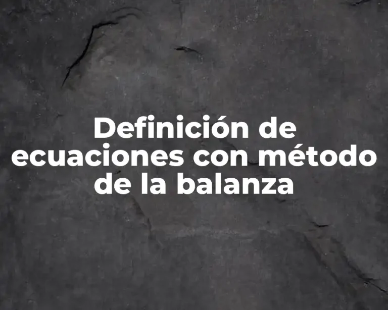 Definición de ecuaciones con método de la balanza