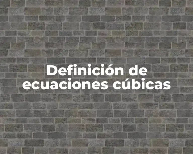 Definición de ecuaciones cúbicas