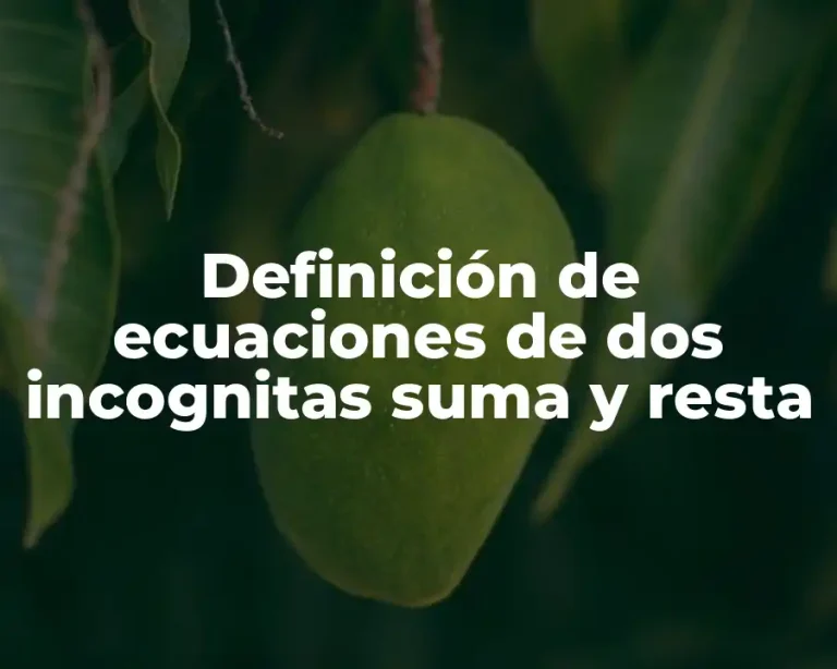 Definición de ecuaciones de dos incognitas suma y resta