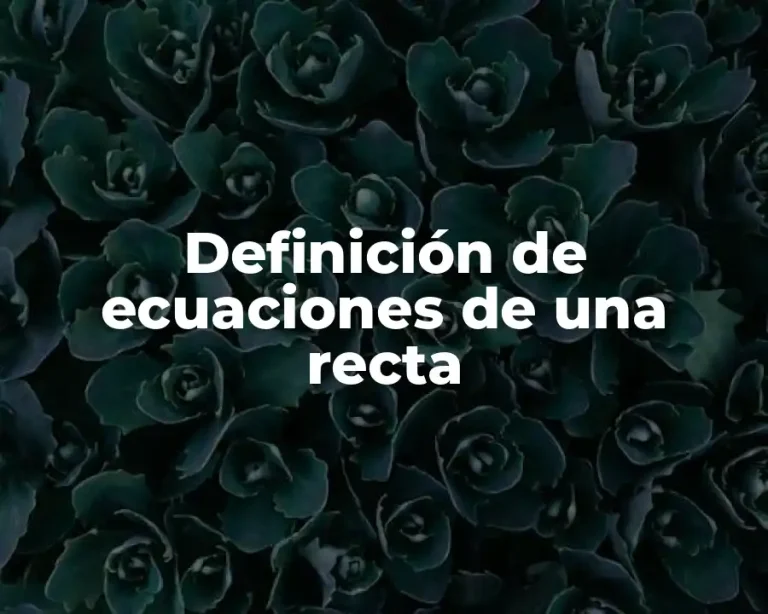 Definición de ecuaciones de una recta