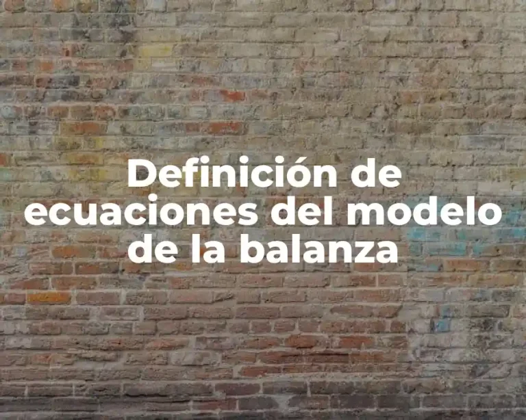 Definición de ecuaciones del modelo de la balanza