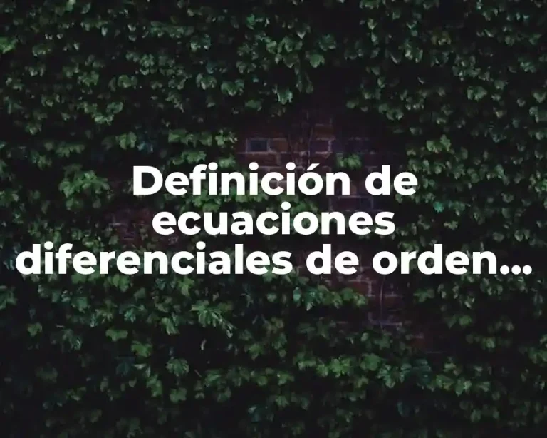 Definición de ecuaciones diferenciales de orden n