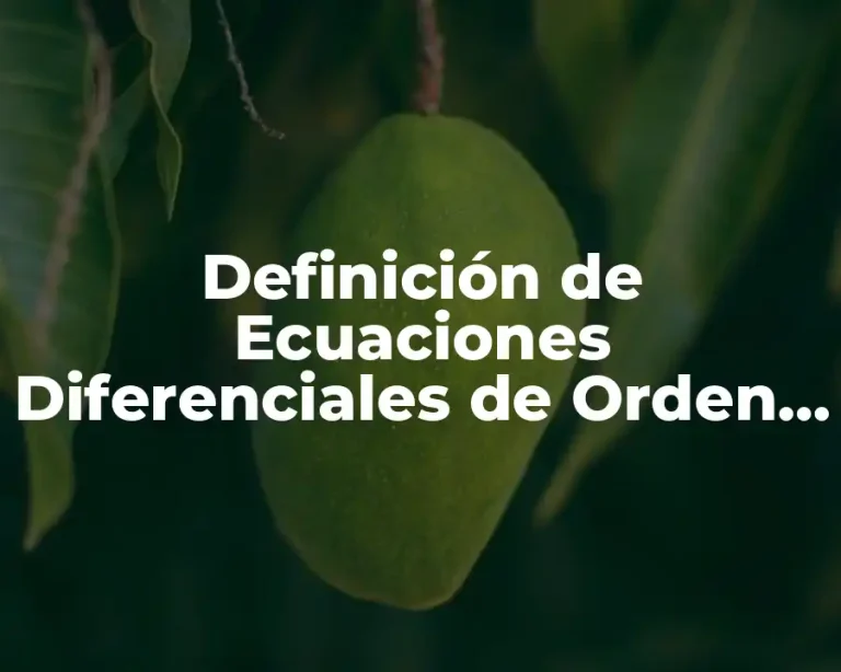 Definición de Ecuaciones Diferenciales de Orden Superior