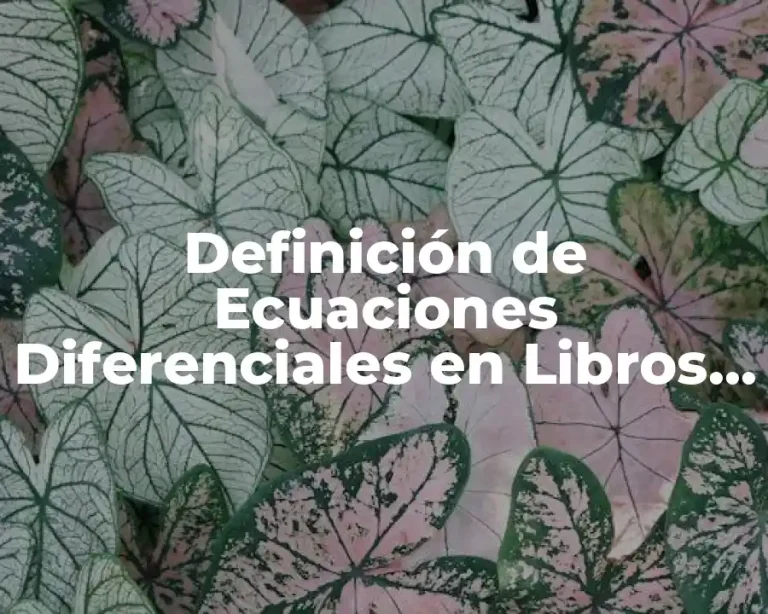 Definición de Ecuaciones Diferenciales en Libros Gratis