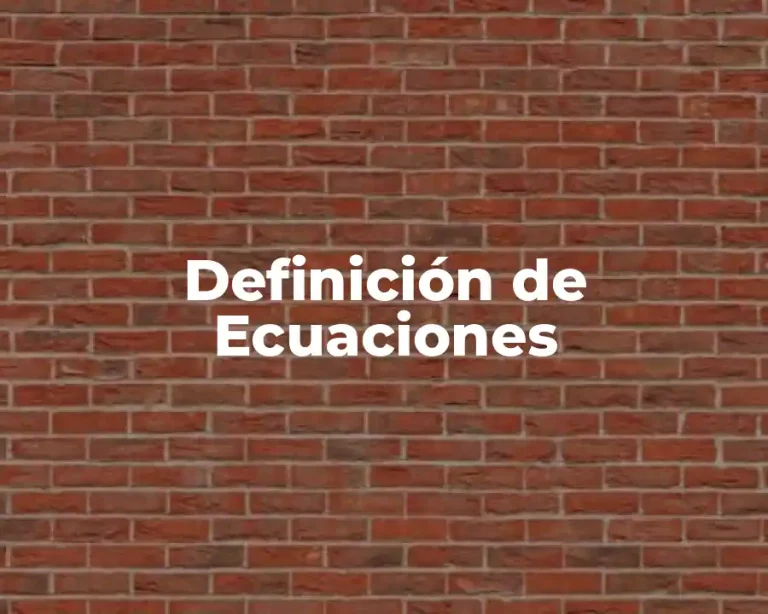Definición de Ecuaciones