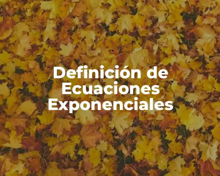 Definición de Ecuaciones Exponenciales